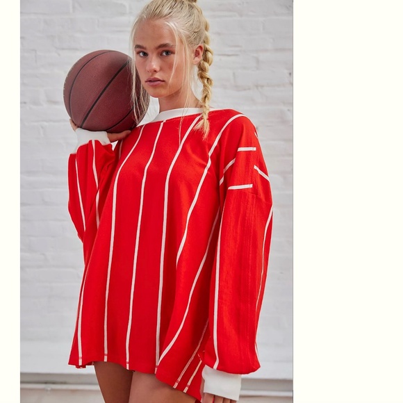 FP Movement Home Game Stripe Layer Top Red Combo Size Small - Picture 2 of 4